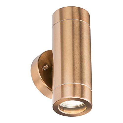 Image of Knightsbridge Outdoor GU10 Up and Down Wall Light in Copper