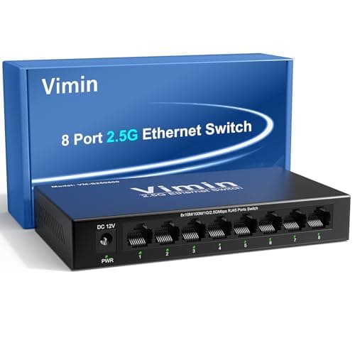 Image of 8-Port 2.5G Switch Unmanaged, 8 x 10/100/1000/2500Mbps RJ45 Ports, Plug & Play 2.5G Ethernet Switch, Metal Housing, Desktop/Wall-Mount, for Home & Office Network