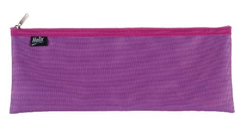 Image of Helix Pencil Case Nylon Co-ordinated Zip 330x125mm Assorted Colours - Single