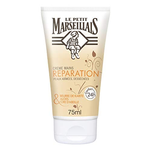 Image of Le Petit Marseillais Repairing Hand Cream for Damaged and Dried Skins, Shea Butter, Aloe and Beeswax – 1 Tube of 75 ml