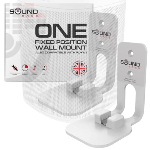 Image of Sound Bass ONE, ONE Gen 2, ONE SL & Play:1 Wall Mount Bracket, Twin Pack [2pcs], White, Compatible with Sonos ONE, ONE Gen 2, ONE SL & PLAY1 Speaker