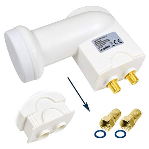 Image of LogiSat Twin LNB 0.1 dB digital ► 2 users / TV / receiver direct connection universal full HD HDTV TV 3D 4K Sat UHD PRO LINE + contacts gold-plated + weather protection