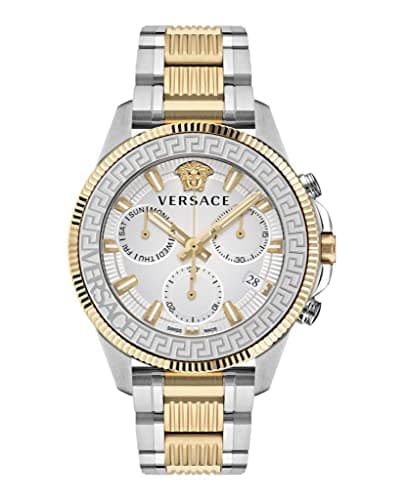 Image of Versace Mens Two Tone 45 mm Greca Action Chrono Bracelet Watch VE3J00522, Two Tone, Greca Action Chrono