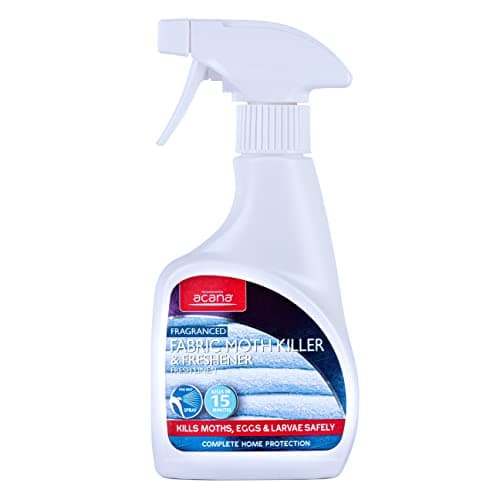 Image of Acana Moth Killer & Freshener, Fresh Linen, 275ml - Spray Formula, Kills Moths, Eggs & Larvae - Licensed Insecticide - Non-staining - for Carpets, Curtains & Cushions