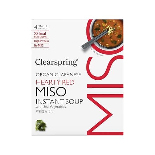 Image of Clearspring Organic Japanese Hearty Red Instant Miso Soup with Sea Vegetables 32g (4x8g)