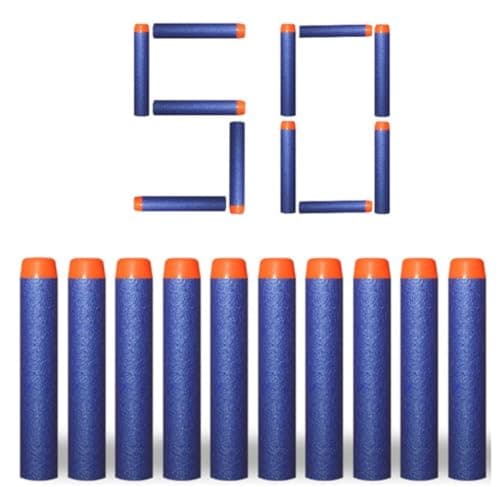 Image of 50 pcs Nerf Compatible Refill Bullets Foam Darts - 7.2cm Ammo Ammunition Pack for Nerf N-strike Elite Series Toy Gun