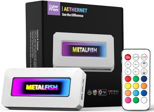 Image of CyberPrism 10-Port ARGB and 8-Port PWM Fan Hub, Addressable RGB Magnetic Controller with Deep-Space Infinity Mirror, PC Cable Management and 5V 3-Pin Motherboard Sync (Matte White)