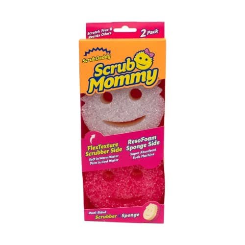 Image of Scrub Daddy Scrub Mommy Cleaning Sponges - Dual Sided Non Scratch Sponge Scourers, Smiley Kitchen Sponges for Dishwashing & Bathroom, FlexTexture Dish Scrubber Sponge, Assorted Twin Pack