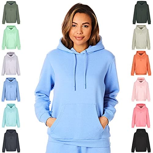 Image of Light & Shade Women’s Fleece Pullover Hoodie with Pocket Soft Hooded Sweatshirt with Drawstring Casual Lounge & Gym Wear (Purple, L)