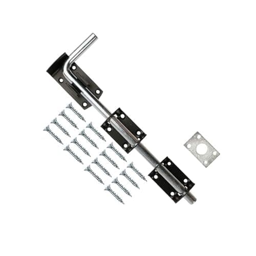 Image of TERF® Heavy Duty Garage Door Bolt 375mm (15 inch) Including Fixing Screw Garage Door Drop Down Bolts Use for Garage Door Garden Gate Lock Shed - Pack of 1