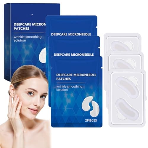 Image of hommova 6PCS Microneedle Eye Patches – Dissolving Micro Needle Eye Masks with Hyaluronic Acid to Help Reduce Appearance of Dark Circles, Puffiness & Fine Lines