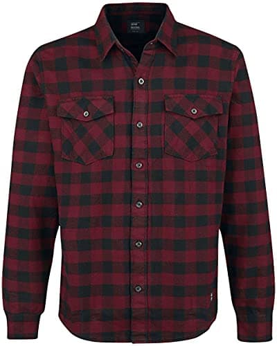 Image of Vintage Industries Harley Shirt Men Flanel Shirt red-Black XL, 100% Cotton, Regular