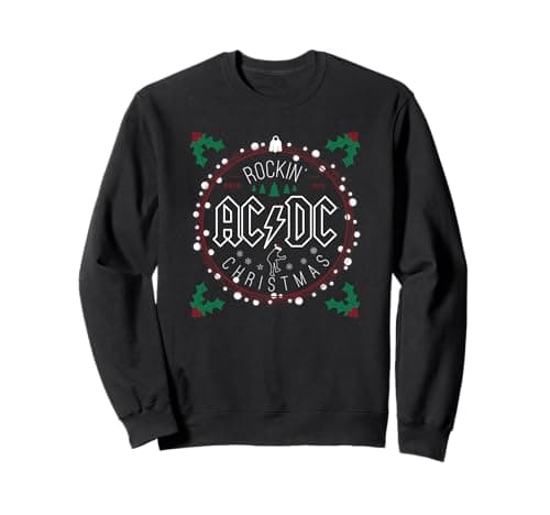 Image of Official AC/DC Rockin Christmas Rock n Roll Music Band Logo Sweatshirt