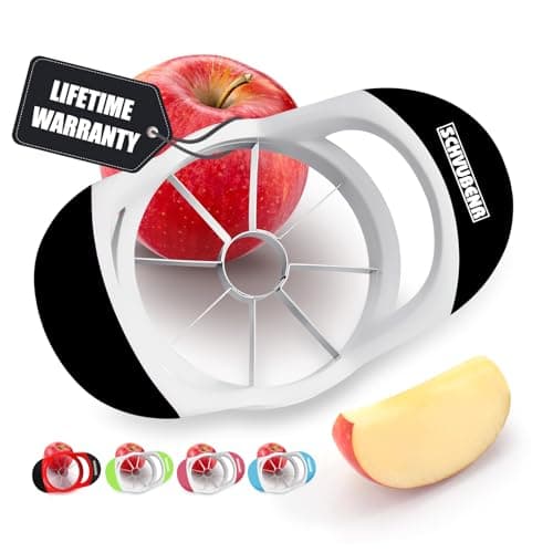 Image of SCHVUBENR 3.5 Inch Apple Slicer - Professional Apple Cutter - Stainless Steel Apple Corer - Super Sharp Apple Slicer and Corer - Apple Tool with 8 Sharp Blades(Black)
