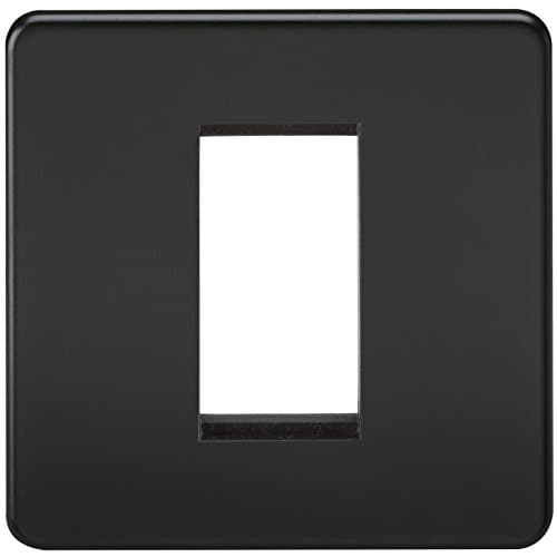 Image of Knightsbridge SF1GMB Screwless 1G Modular Faceplate, 230 V, Matt Black
