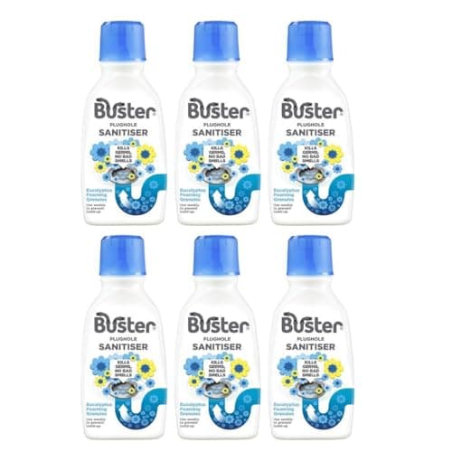 Image of Buster Plughole Sanitiser Granules Eucalyptus Drain Cleaner 300g - Pack of 6