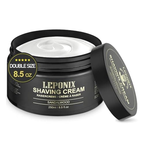 Image of Shaving Cream - 250g - Shaving Cream for men - Rich Lather for a Protective, Smooth & Moisturizing Shave Experience - Sandalwood Scent- Mens Gift Set