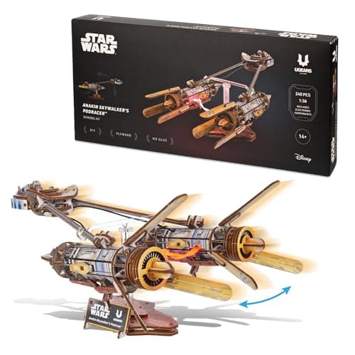 Image of UGEARS Star Wars ™ Anakin Skywalker's Podracer ™ - 3D Wooden Puzzles for Adults, Wooden Model Kits for Adults to Build, 3D Puzzle Hobbies Craft Kit, Brain Teaser Puzzle, Meccano sets