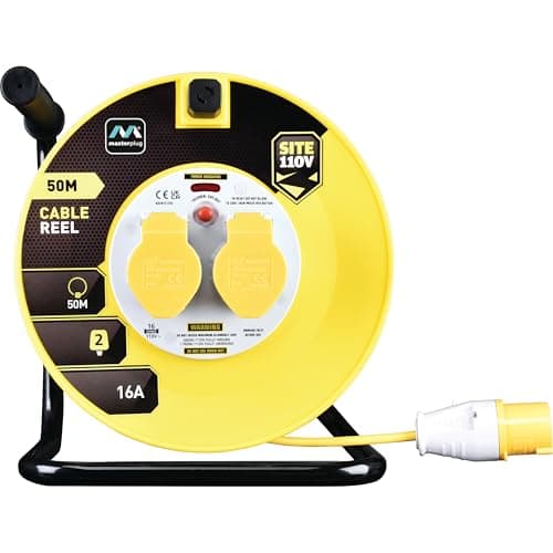 Image of Masterplug 110 Volt Cable Reel 50m 16a Yellow