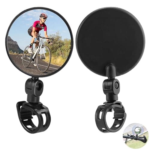 Image of 2 Pcs Bike Mirrors, Bike Rear View Mirror, Adjustable Rotatable Handlebar Mounted Convex Mirrors, Durable And Easy To Install, For All Bikes