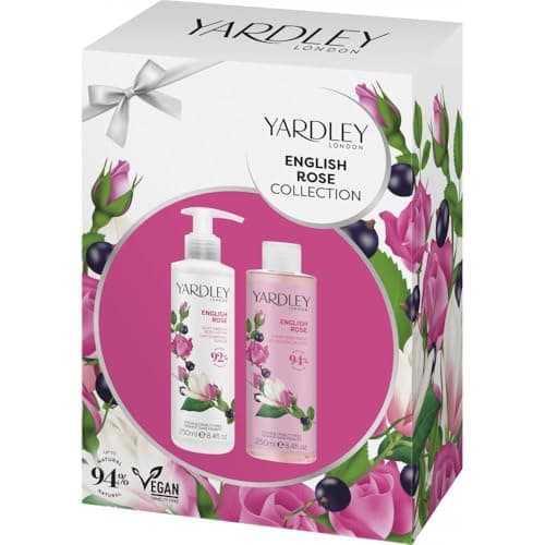Image of Tropical Gold Yardlley English Rose Body Wash & Body Lotion Set – Moisturizing, Floral Scent, Skincare Gift Set