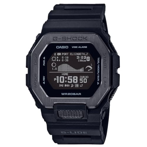 Image of Casio G-Shock GBX-100NS-1ER Men's Digital Quartz Sport Smartwatch with Bluetooth Connectivity, Smartphone App Compatible, 200m Waterproof, 46mm, Black
