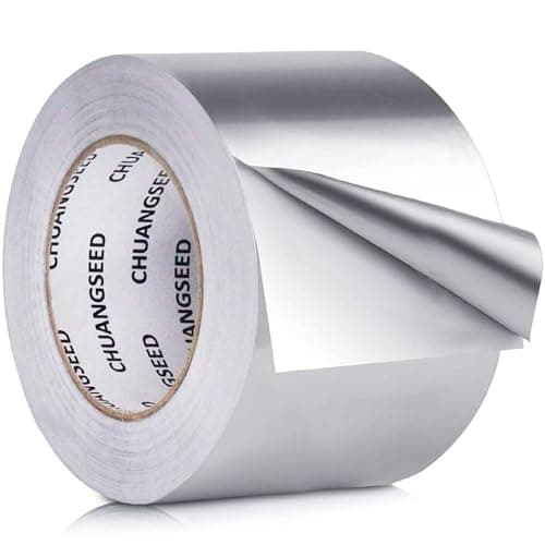 Image of CHUANGSEED Aluminium Foil Tape (75mm x 50m) Insulation and Sealing, Heat Resistant, Duct Repair, HVAC Use, 1 Roll, Silver