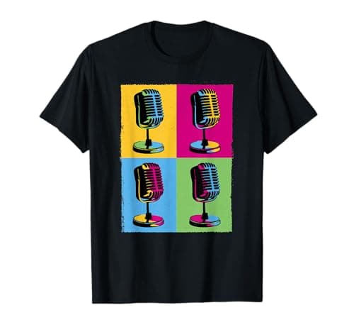 Image of Pop art Microphone Music Lovers & Artists T-Shirt