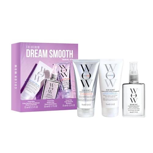 Image of COLOR WOW Dream Smooth Travel Kit – Frizz-Fighting Essentials for Sleek, Glossy Hair | Mini Dream Coat, Shampoo + Conditioner | Humidity-Proof, Weightless Shine On The Go