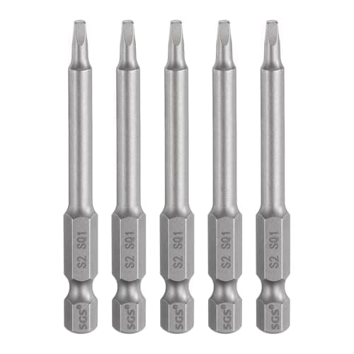 Image of sourcing map 5pcs Square Screwdriver Bit SQ1 1/4" Hex Shank 65mm/2.6" Length Magnetic 4 Point Hex Bits S2 Steel Industrial Grade Electric Screw Driver Bit 5mm Rod