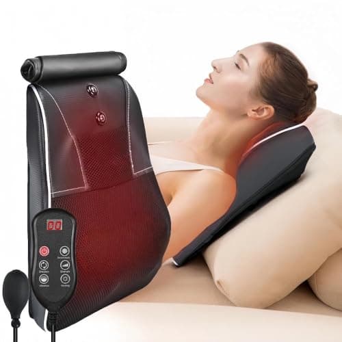 Image of CyperEver Back Massager with Heat, 16 Nodes Shiatsu Neck and Back Massager, Heated Back Massager for Pain Relief, Back Massage Cushion for Chair Car Seat Home Office Gift for Mom Dad
