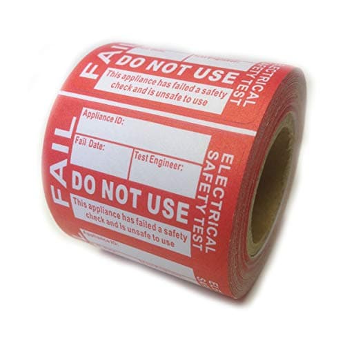 Image of 200x PAT Test Labels Failed Self Adhesive (1 Roll) Portable Appliance Testing