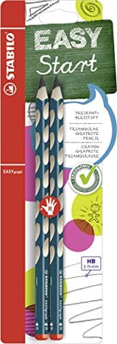 Image of STABILO EASYgraph - Ergonomic Graphite Pencil - Right-Handed - Pack of 2 - Petrol - Degree HB
