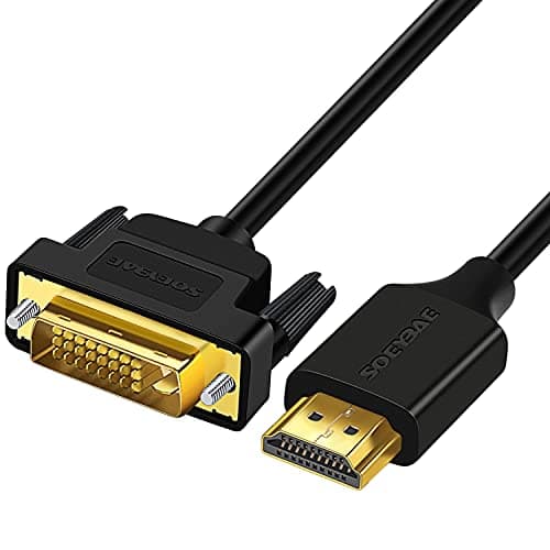 Image of SOEYBAE HDMI to DVI Bidirectional Cable 2m - DVI-D 24+1 Male to HDMI Male 1080p Full HD - Compatible with Projector, Laptop, TV, PC, DVD Player, PC, Monitor, TV