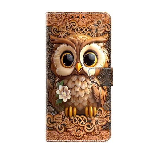 Image of Bnvdfre for iPhone SE 2022 / iPhone 8/7 Case Flip Phone Cover Art Pattern Protective Card Holder with Magnetic Stand Leather Case for iPhone SE 2022 / iPhone 8/7, Owl
