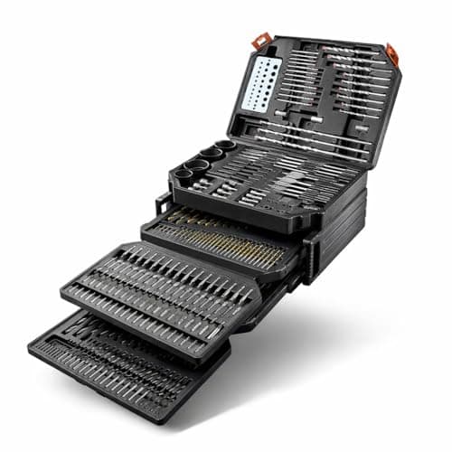 Image of LUMBER JACK 300 Piece Drill Bit & Screwdriver Set, Complete Multi-Material Kit for Masonry, Metal, Wood & Plastic High-Performance Bits, Drivers & Accessories in Organised Carry Case