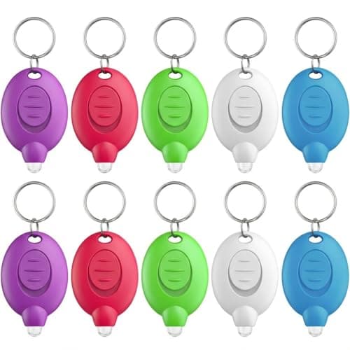Image of Fofuo 10 Pack Mini Keyring Torches LED Flashlight Keychain Portable Ultra Bright Flashlights Bulk 12 Lumen Tiny Keychain Light for Outdoor Hiking Camping Emergency Lighting, 5 Color
