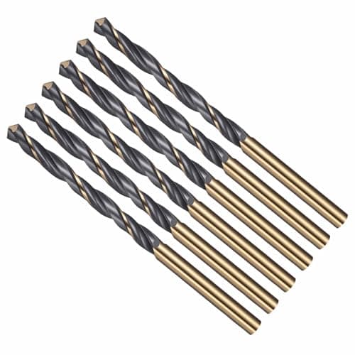 Image of CoCud Drill Bit, 5mm Cutting Diameter, 4341 HSS Jobber Bits Gold and Black 118° Cutting Angle - (Applications: for Drilling Plastic Wood Soft Metal), 6-Pieces