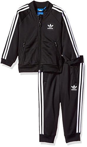 Image of Adidas Originals Sets Infant Superstar Track Suit, Black/White, 6M