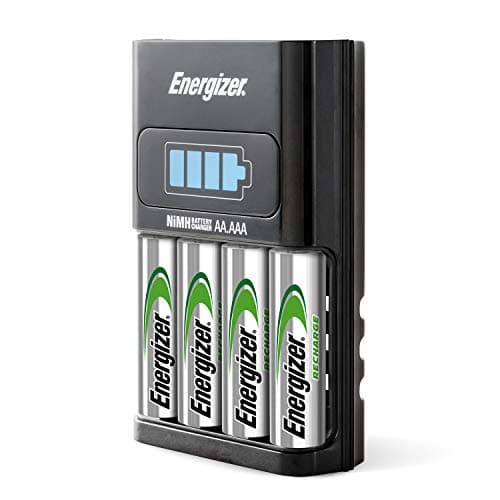 Image of Energizer Battery Charger for AA and AAA Batteries, Recharge Pro, (4x AA Rechargeable Batteries Included)
