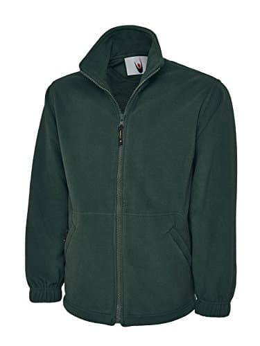 Image of Classic Full Zip Fleece Jacket - Ideal for Sports, Work and Leisure (UK, Alpha, M, Regular, Regular, BOTTLE GREEN)