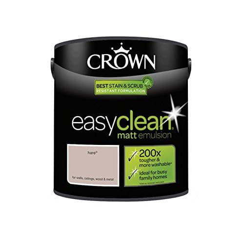 Image of 2.5L CROWN Easy Clean MATT Emulsion Multi Surface Paint That can be Used on Walls, Ceilings, Wood and Metal. Stain & Scrub Resistant Formula – Hare Y