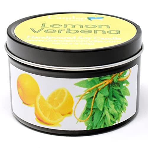 Image of Soy Candle -Large Travel Tins, 6oz - Highly Scented - Made with Soy Wax - Handmade in The USA - Candeo Candle (Lemon Verbena)