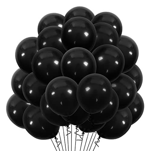 Image of Bealif Black Balloons, 30 Pcs Balloon Pack 12 Inch Party Balloon, Matte Latex Balloons for Boys Men Women Black Birthday Party Retirement Graduation Halloween Decoration