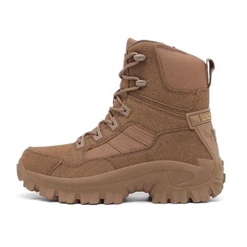 Image of Xuanke Military Boots men's trekking & hiking footwear Commando Outdoor Desert Combat Boo ts Shoes Safety breathable Lightweight Camping Waterproof(10.5 UK,Brown 2)