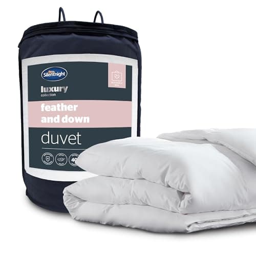 Image of Silentnight Duck Feather and Down Duvet - Hotel Quality Luxury 13.5 Tog Double Winter Duvet Feather and Down Warm Cosy Quilt with Breathable Cotton Cover - Machine Washable - Double