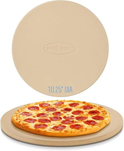 Image of Unicook Small Pizza Stone, 26cm Round Cordierite Baking Stone for Oven and BBQ, Ideal for Baking Bread, Cookies, Pizza