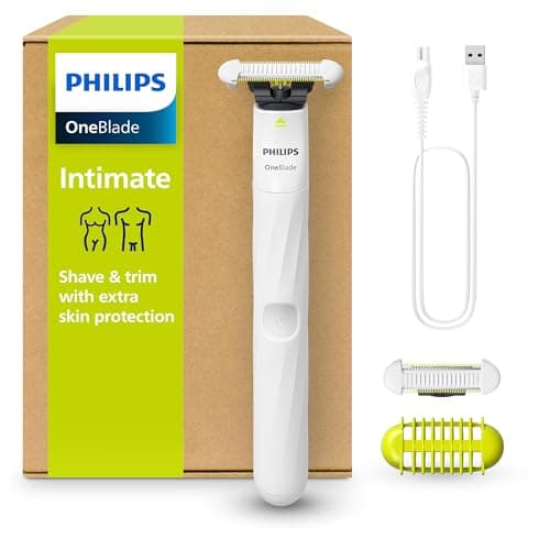 Image of Philips OneBlade Intimate, Designed for Pubic Grooming, Trim and Shave with Extra Skin Protection, Model QP1924/30