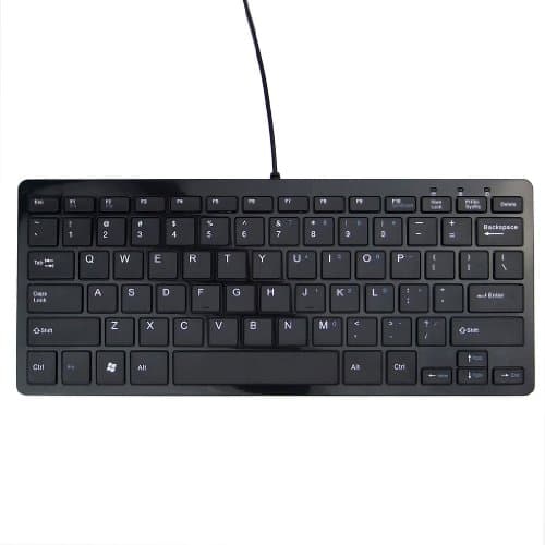 Image of Meiego Super Slim USB 2.0 Mini Keyboard 78 Key Black Small Compact Thin Laptop PC Keybord for Windows 7 XP Vista