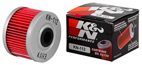 Image of K&N Motorcycle Oil Filter: High Performance, Premium, Designed to be used with Synthetic or Conventional Oils: Fits Select Honda, Kawasaki Motorcycle Models, KN-112, red
